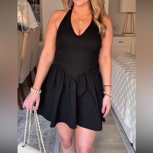 Wild Fable Black Backless Halter Dress